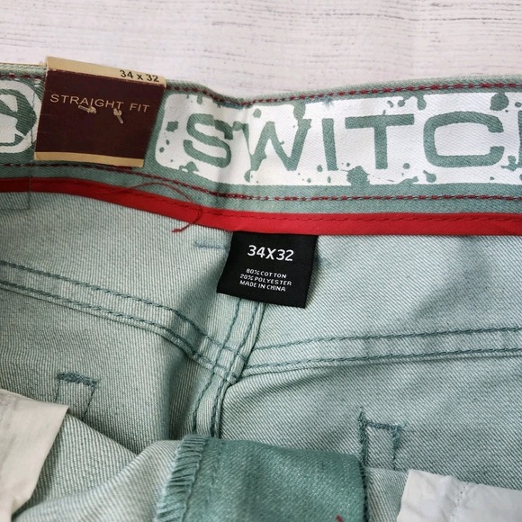 Men's Mint Green Straight Fit Denim Jeans 34x32 - Picture 5 of 9